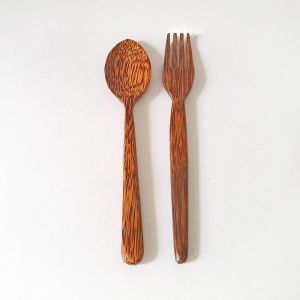 Pack Of Four Coconut Wooden Cutlary Set