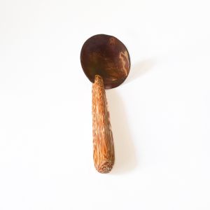 Eco-Crafted Coconut Shell Spoon with Coconut Wood Handle - Sustainable Kitchen Essential